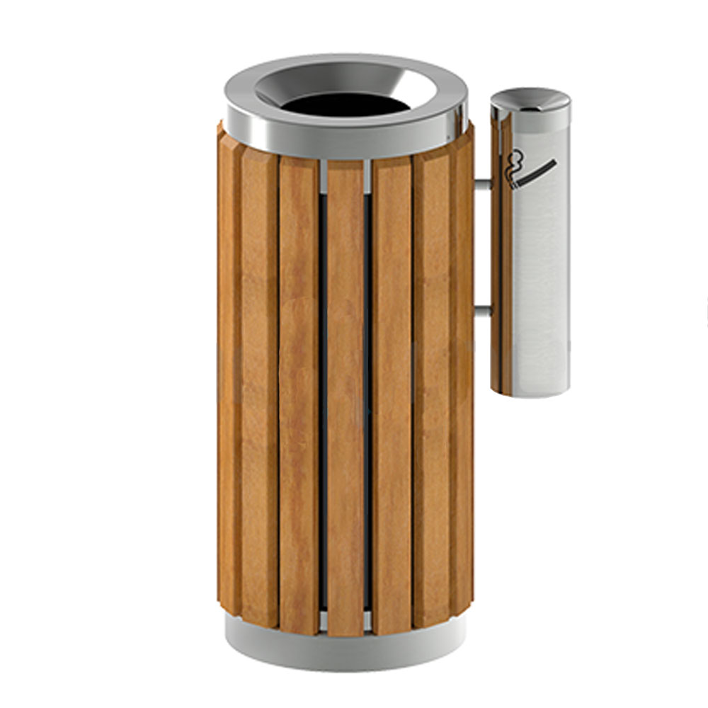 Litter bin with ashtray